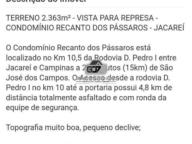 #3370 - Terreno em condomínio para Venda em Jacareí - SP - 2