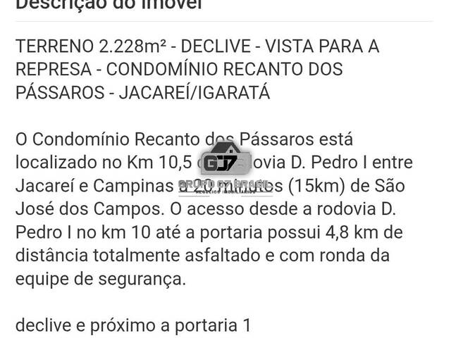 #3383 - Terreno em condomínio para Venda em Jacareí - SP - 2