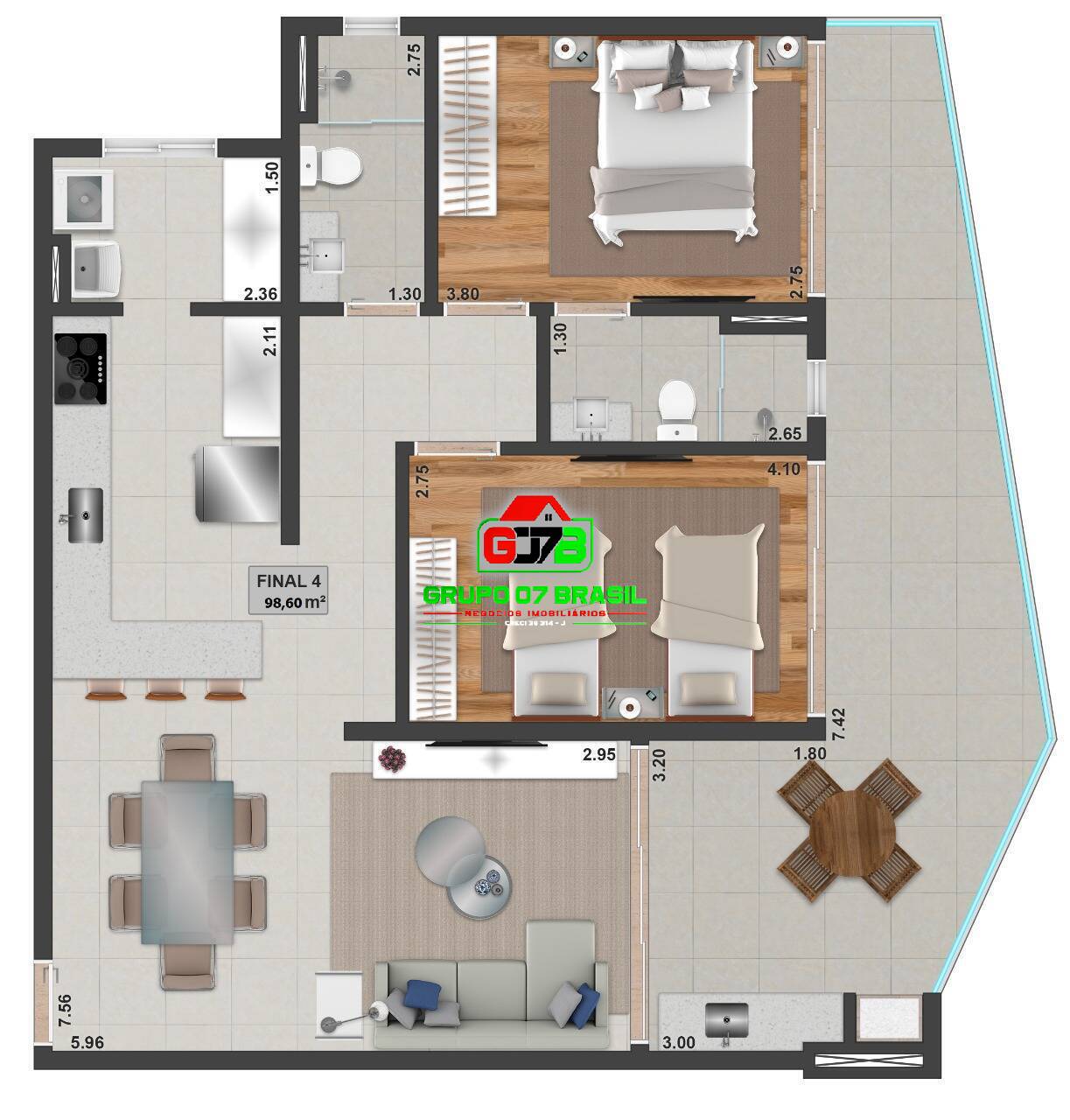 Apartamento, 2 quartos, 98 m² - Foto 13